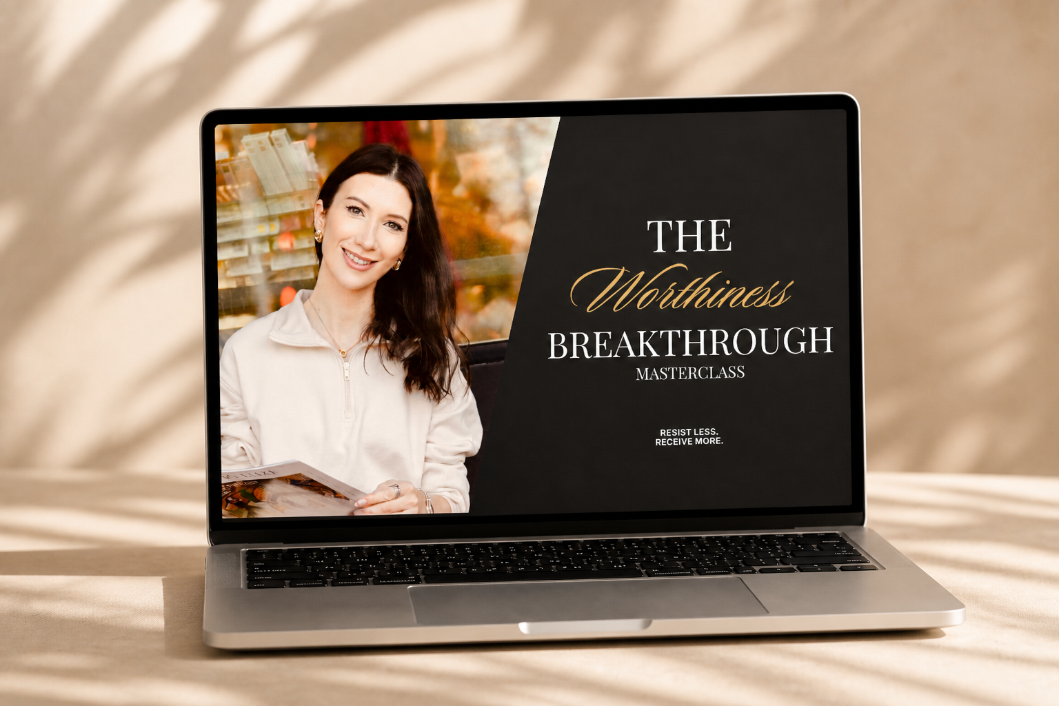 The Worthiness Breakthrough Masterclass on a laptop